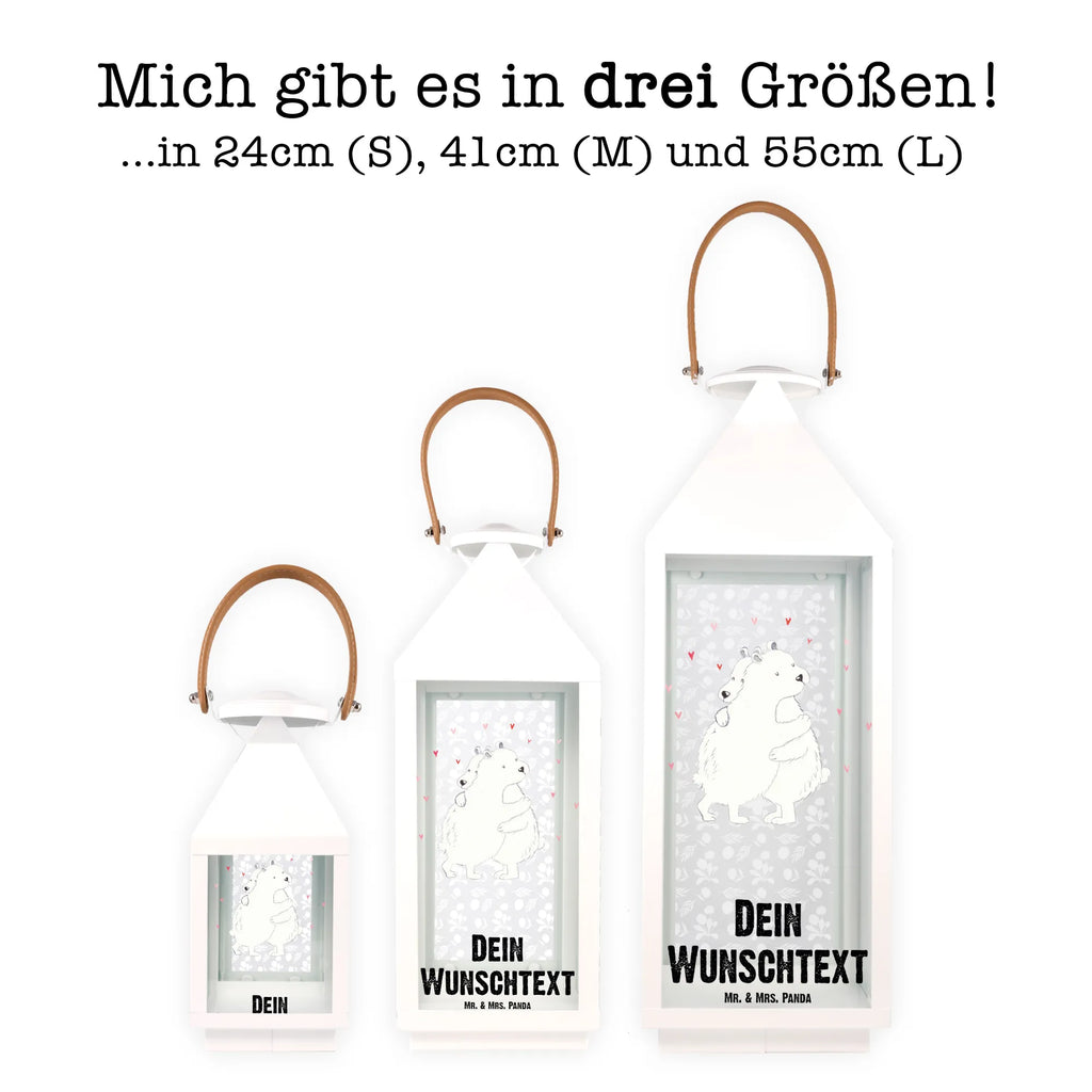 Personalisierte Deko Laterne Eisbär Umarmen Gartenlampe, Gartenleuchte, Gartendekoration, Gartenlicht, Laterne kleine Laternen, XXL Laternen, Laterne groß, Tiermotive, Gute Laune, lustige Sprüche, Tiere