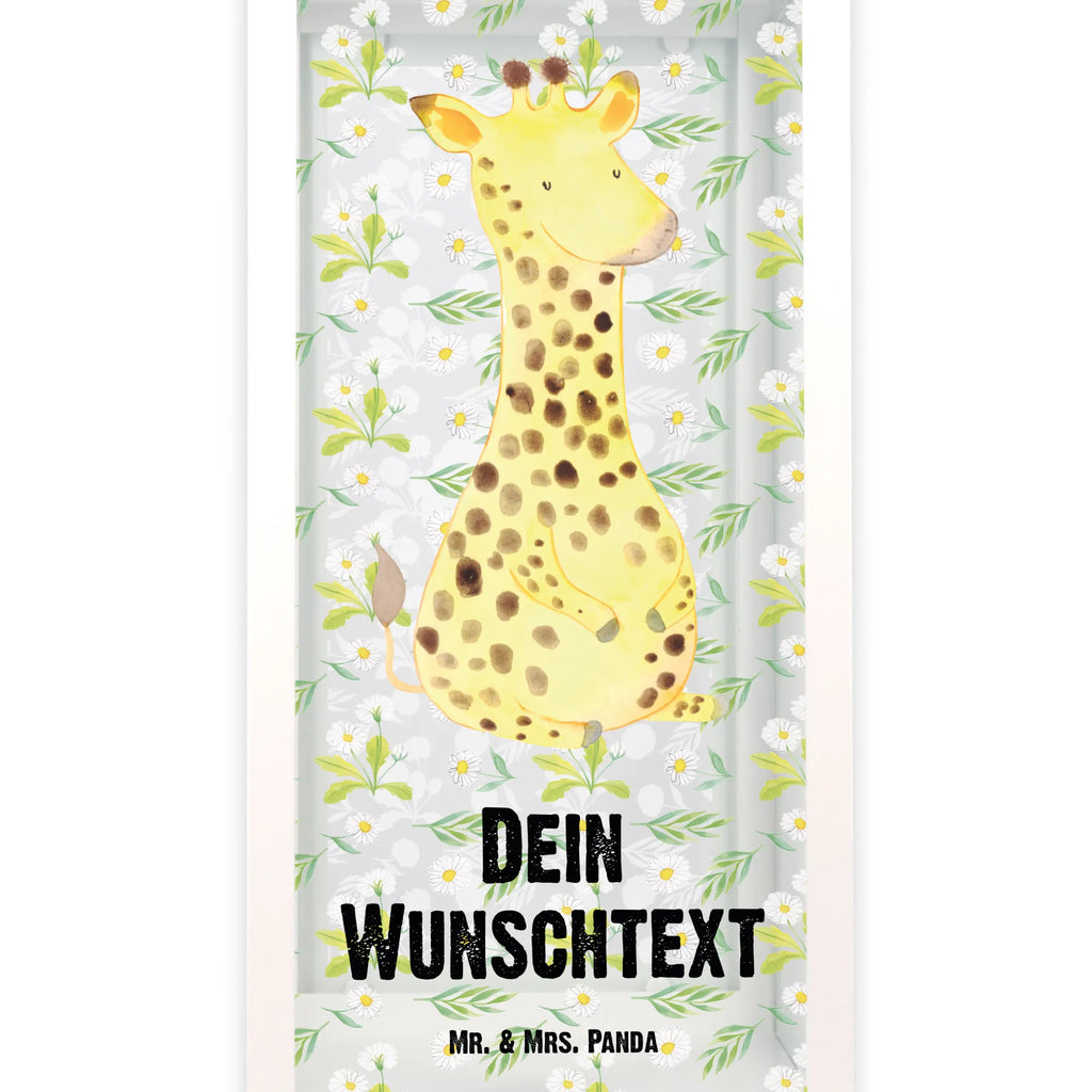 Personalisierte Deko Laterne Giraffe Zufrieden Gartenlampe, Gartenleuchte, Gartendekoration, Gartenlicht, Laterne kleine Laternen, XXL Laternen, Laterne groß, Afrika, Wildtiere, Giraffe, Zufrieden, Glück, Abenteuer