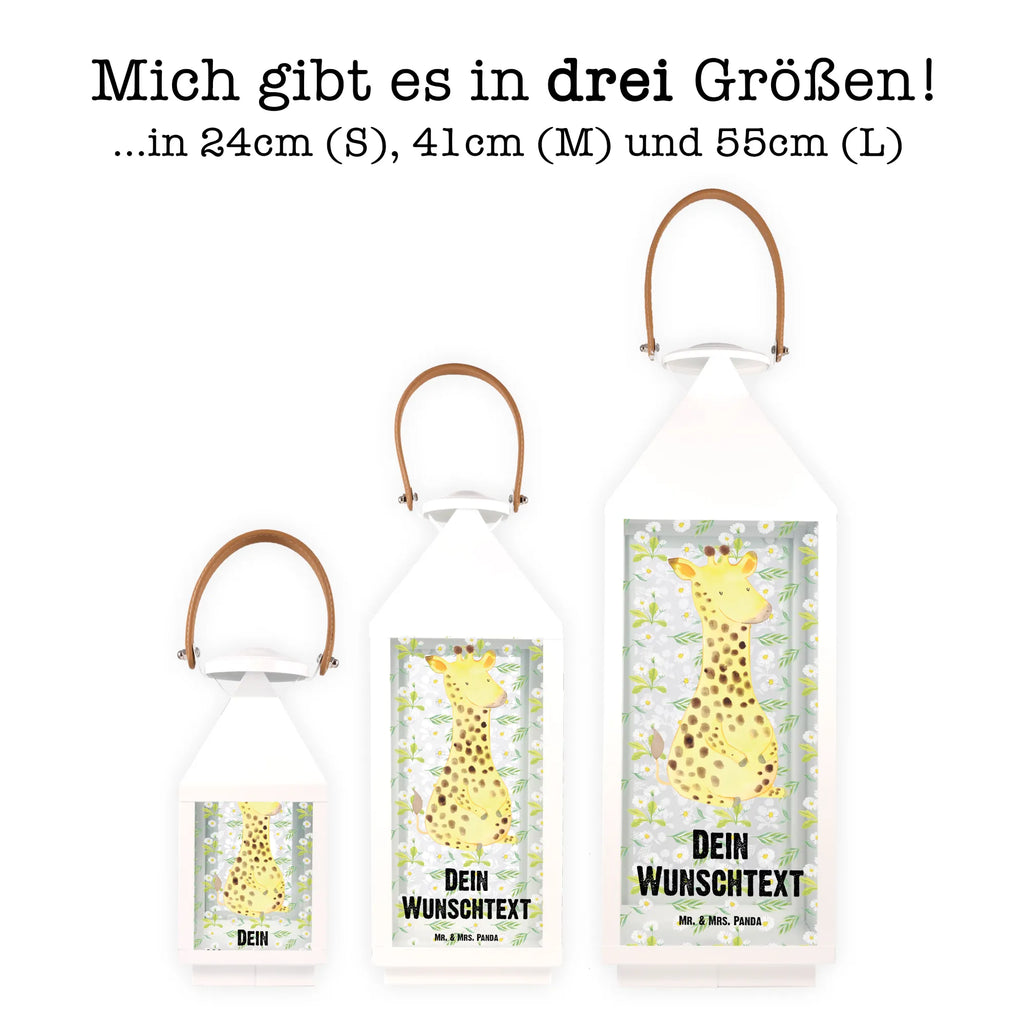 Personalisierte Deko Laterne Giraffe Zufrieden Gartenlampe, Gartenleuchte, Gartendekoration, Gartenlicht, Laterne kleine Laternen, XXL Laternen, Laterne groß, Afrika, Wildtiere, Giraffe, Zufrieden, Glück, Abenteuer