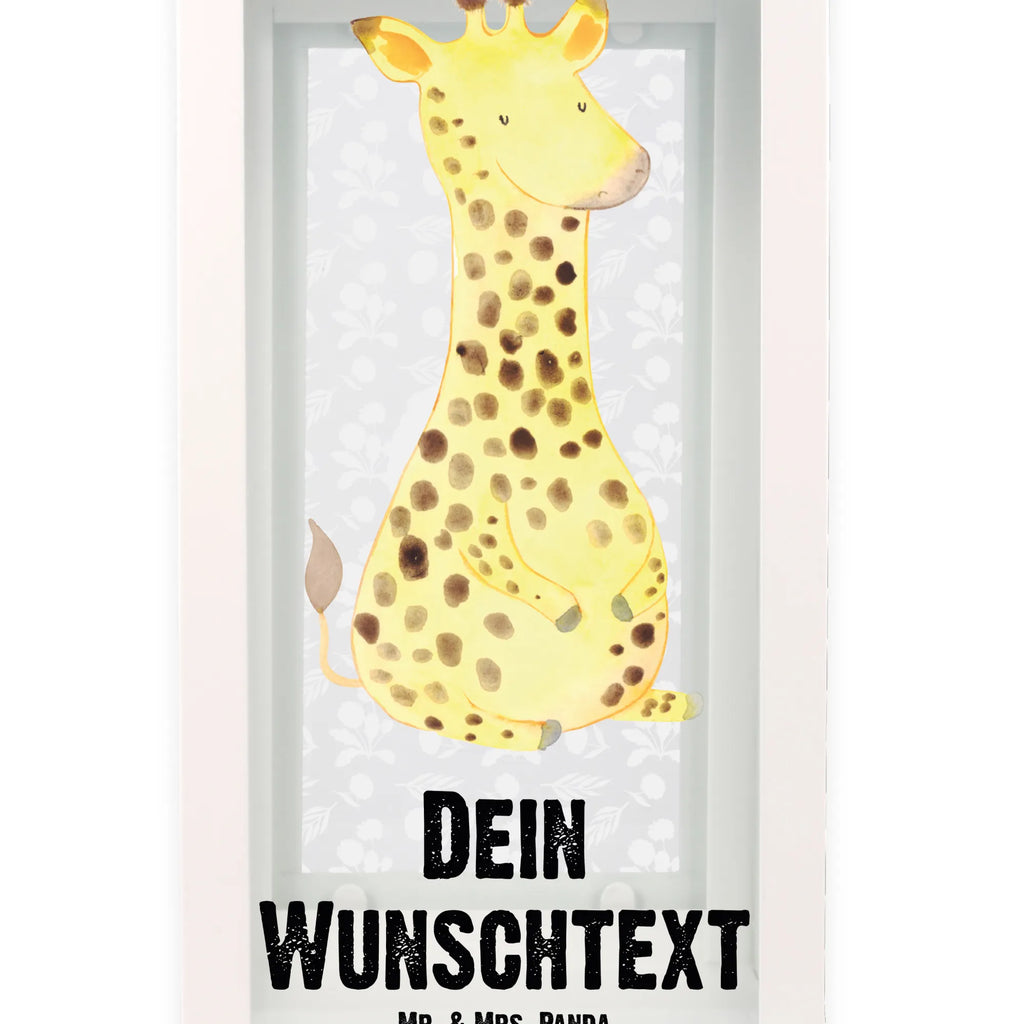 Personalisierte Deko Laterne Giraffe Zufrieden Gartenlampe, Gartenleuchte, Gartendekoration, Gartenlicht, Laterne kleine Laternen, XXL Laternen, Laterne groß, Afrika, Wildtiere, Giraffe, Zufrieden, Glück, Abenteuer