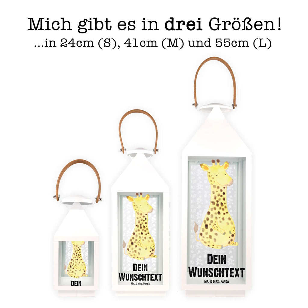 Personalisierte Deko Laterne Giraffe Zufrieden Gartenlampe, Gartenleuchte, Gartendekoration, Gartenlicht, Laterne kleine Laternen, XXL Laternen, Laterne groß, Afrika, Wildtiere, Giraffe, Zufrieden, Glück, Abenteuer