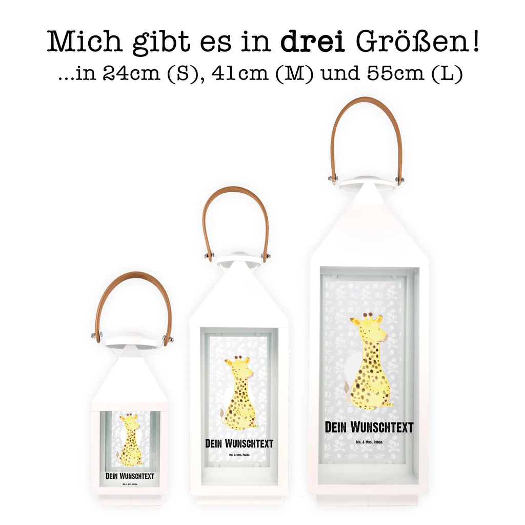 Personalisierte Deko Laterne Giraffe Zufrieden Gartenlampe, Gartenleuchte, Gartendekoration, Gartenlicht, Laterne kleine Laternen, XXL Laternen, Laterne groß, Afrika, Wildtiere, Giraffe, Zufrieden, Glück, Abenteuer