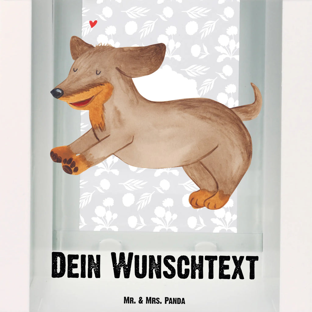 Personalisierte Deko Laterne Hund Dackel fröhlich Gartenlampe, Gartenleuchte, Gartendekoration, Gartenlicht, Laterne kleine Laternen, XXL Laternen, Laterne groß, Hund, Hundemotiv, Haustier, Hunderasse, Tierliebhaber, Hundebesitzer, Sprüche, Hunde, Dackel, Dachshund, happy dog