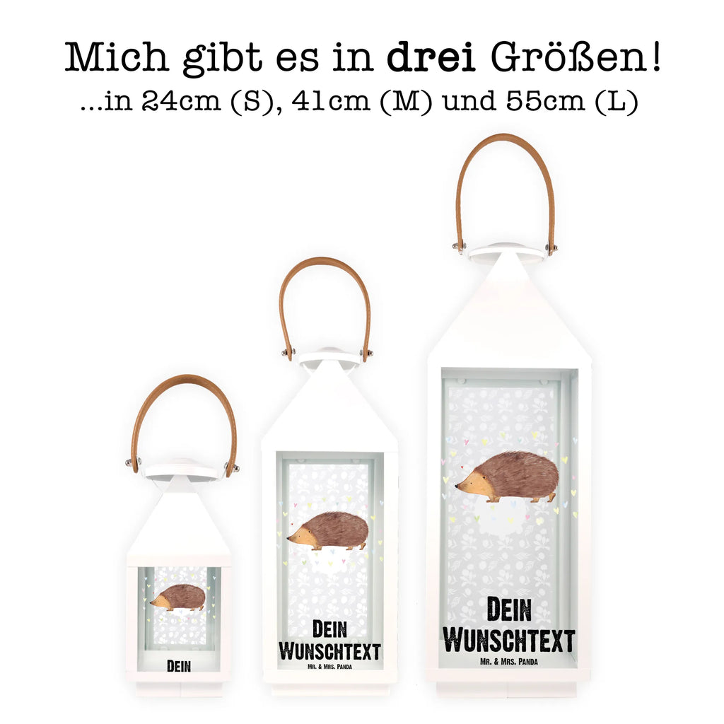 Personalisierte Deko Laterne Igel Herzen Gartenlampe, Gartenleuchte, Gartendekoration, Gartenlicht, Laterne kleine Laternen, XXL Laternen, Laterne groß, Tiermotive, Gute Laune, lustige Sprüche, Tiere, Liebe, Herz, Herzen, Igel, Vertrauen, Kuss, Leben