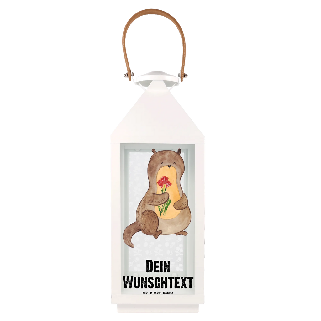 Personalisierte Deko Laterne Otter Blumenstrauß Gartenlampe, Gartenleuchte, Gartendekoration, Gartenlicht, Laterne kleine Laternen, XXL Laternen, Laterne groß, Otter, Fischotter, Seeotter, Otter Seeotter See Otter