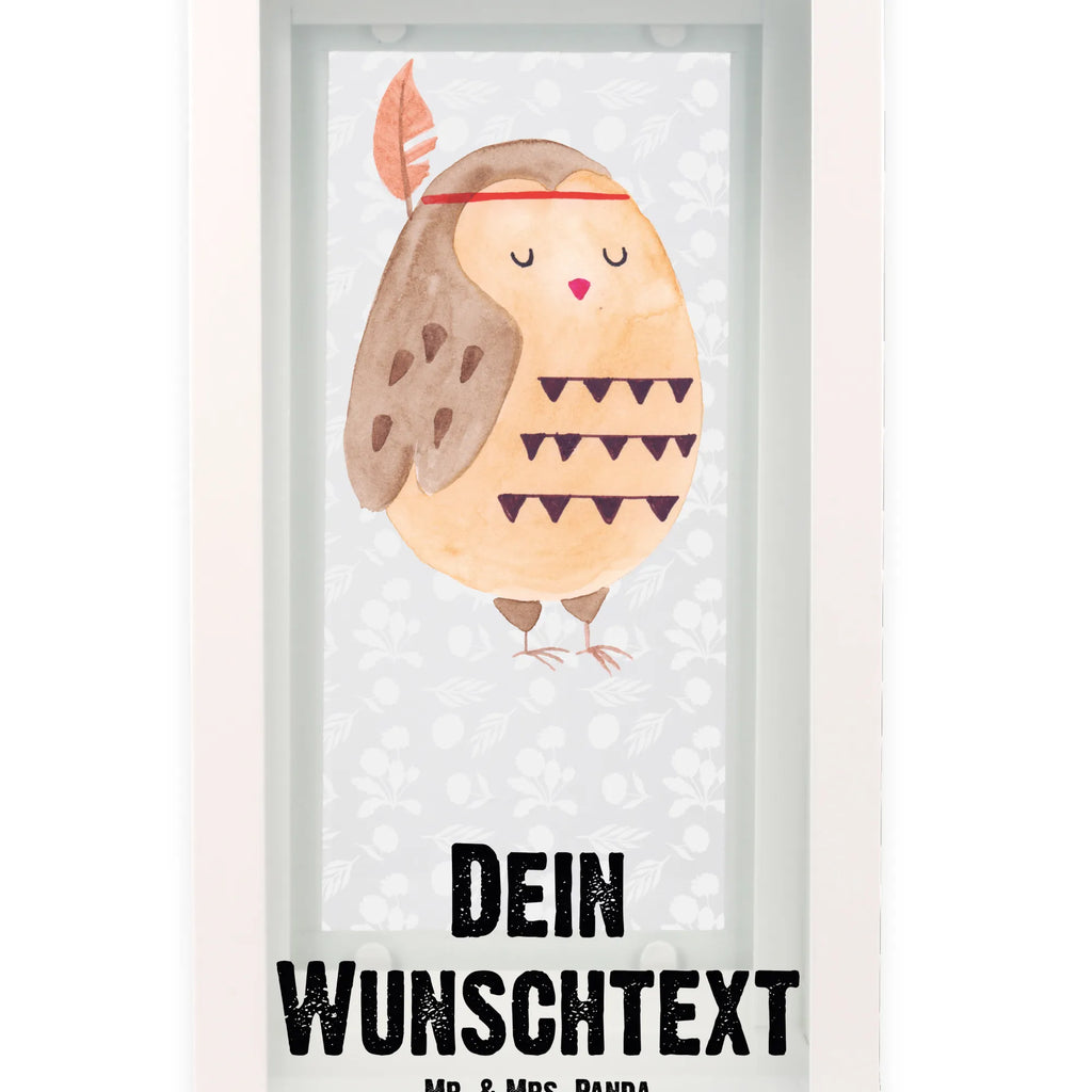 Personalisierte Deko Laterne Eule Federschmuck Gartenlampe, Gartenleuchte, Gartendekoration, Gartenlicht, Laterne kleine Laternen, XXL Laternen, Laterne groß, Eule, Eule Deko, Owl, Das Leben ist ein Abenteuer, Reisespruch, Federschmuck, Dekoration