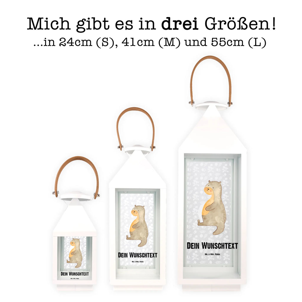 Personalisierte Deko Laterne Otter Bauch Gartenlampe, Gartenleuchte, Gartendekoration, Gartenlicht, Laterne kleine Laternen, XXL Laternen, Laterne groß, Otter, Fischotter, Seeotter, Otter Seeotter See Otter