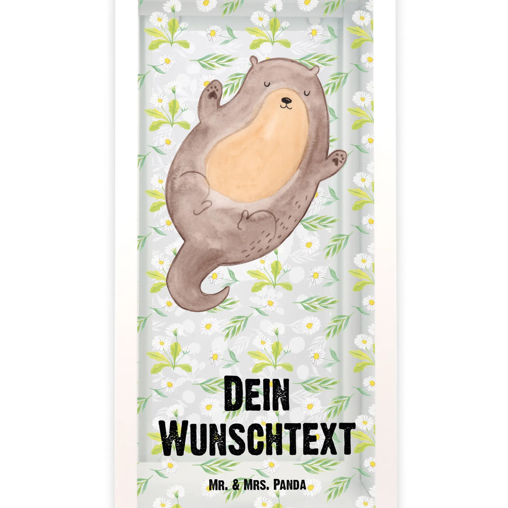 Personalisierte Deko Laterne Otter Umarmen Gartenlampe, Gartenleuchte, Gartendekoration, Gartenlicht, Laterne kleine Laternen, XXL Laternen, Laterne groß, Otter, Fischotter, Seeotter, Otter Seeotter See Otter