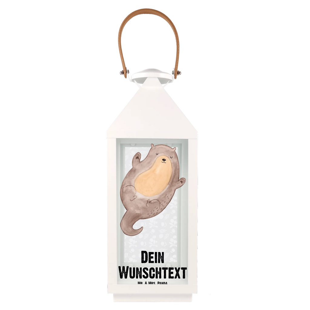 Personalisierte Deko Laterne Otter Umarmen Gartenlampe, Gartenleuchte, Gartendekoration, Gartenlicht, Laterne kleine Laternen, XXL Laternen, Laterne groß, Otter, Fischotter, Seeotter, Otter Seeotter See Otter