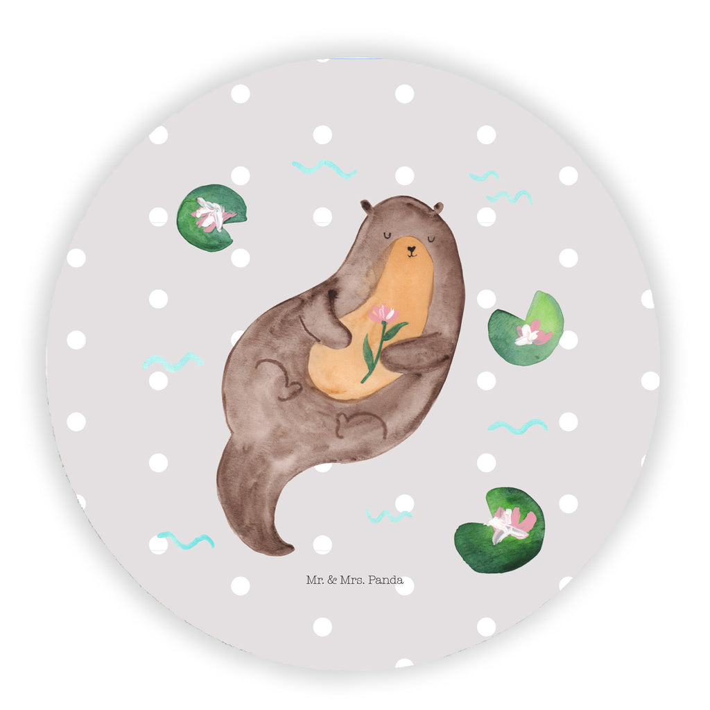 Rund Magnet Otter mit Seerose Kühlschrankmagnet, Pinnwandmagnet, Souvenir Magnet, Motivmagnete, Dekomagnet, Whiteboard Magnet, Notiz Magnet, Kühlschrank Dekoration, Otter, Fischotter, Seeotter, Otter Seeotter See Otter