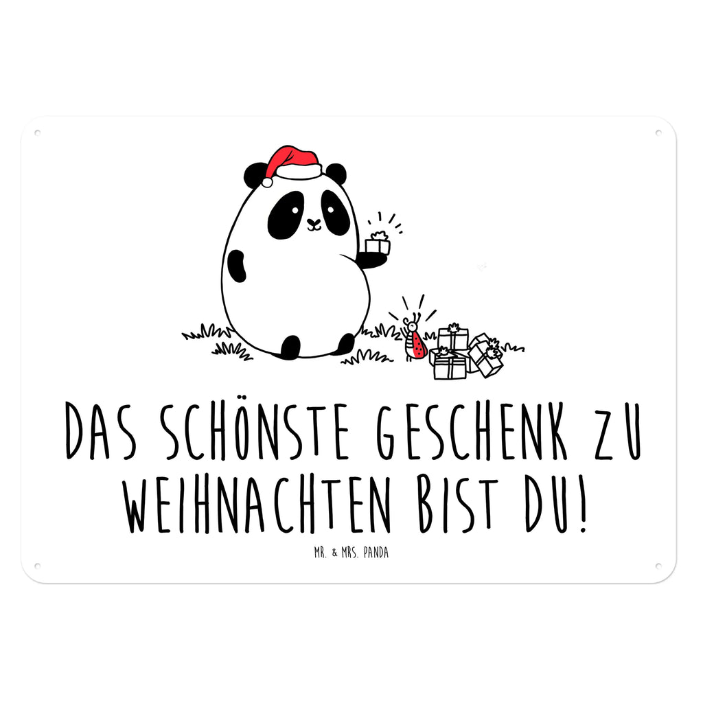 Blechschild Panda Weihnachtsgeschenk Blechschild, Metallschild, Geschenk Schild, Schild, Magnet-Metall-Schild, Deko Schild, Wandschild, Wand-Dekoration, Türschild