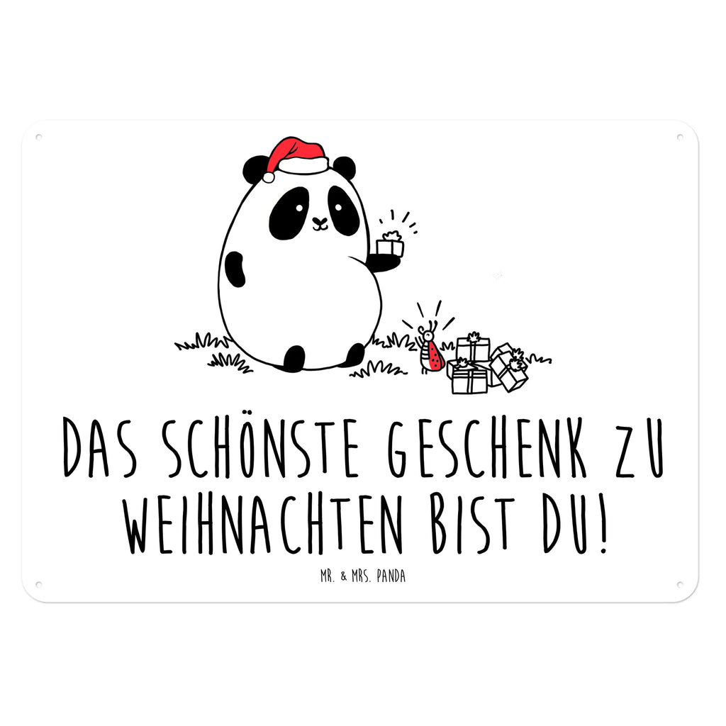 Blechschild Panda Weihnachtsgeschenk Blechschild, Metallschild, Geschenk Schild, Schild, Magnet-Metall-Schild, Deko Schild, Wandschild, Wand-Dekoration, Türschild