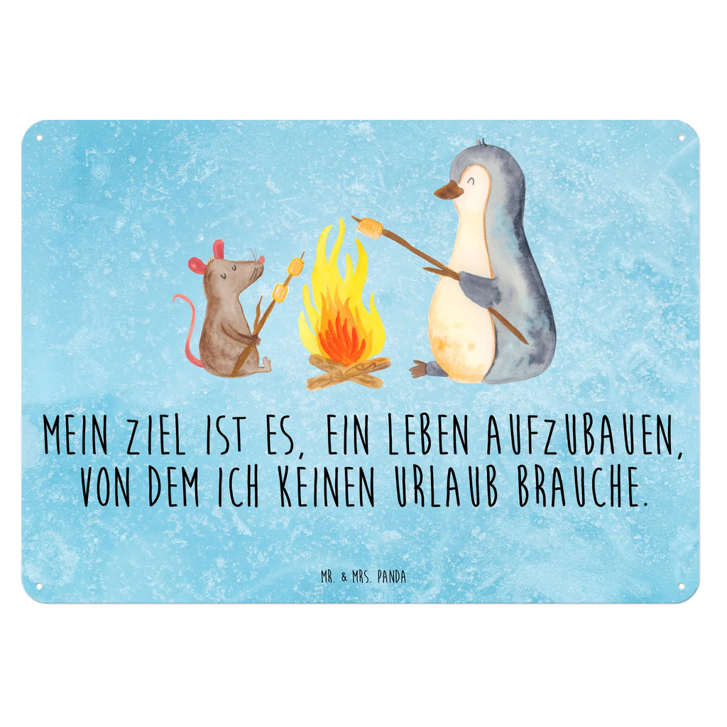 Blechschild Pinguin Lagerfeuer Blechschild, Metallschild, Geschenk Schild, Schild, Magnet-Metall-Schild, Deko Schild, Wandschild, Wand-Dekoration, Türschild, Pinguin, Maus, Pinguine, Lagerfeuer, Leben, Arbeit, Job, Motivation, Büro, Büroalltag, Lebensspruch, Lebensmotivation, Neustart, Liebe, grillen, Feuer, Marshmallows