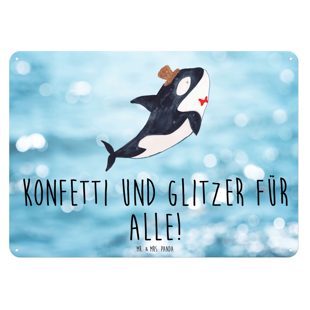 Blechschild Orca Zylinder Blechschild, Metallschild, Geschenk Schild, Schild, Magnet-Metall-Schild, Deko Schild, Wandschild, Wand-Dekoration, Türschild, Meerestiere, Meer, Urlaub, Narwal, Glitter, Konfetti, Glitzer, Geburtstag, Feier, Fete, Fest, Glückwunsch, Orca