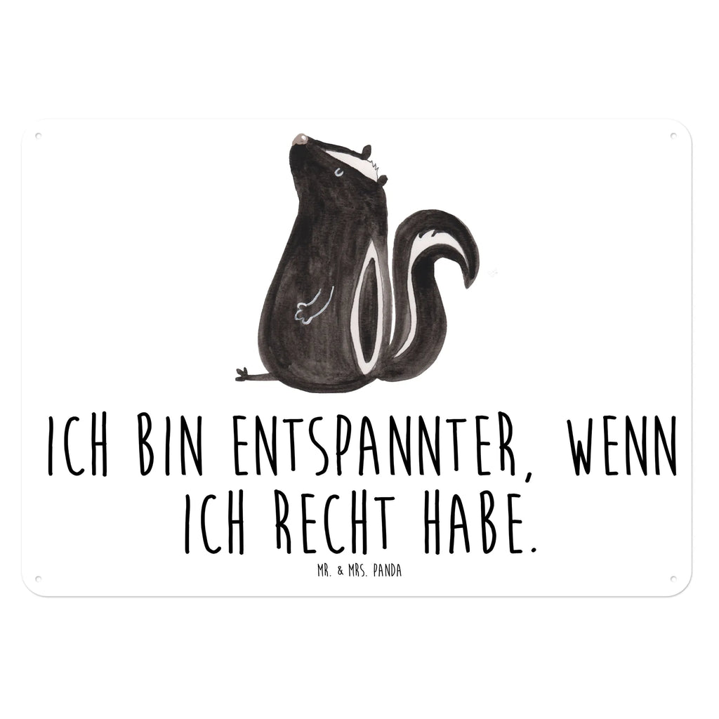 Blechschild Stinktier Sitzen Blechschild, Metallschild, Geschenk Schild, Schild, Magnet-Metall-Schild, Deko Schild, Wandschild, Wand-Dekoration, Türschild, Stinktier, Skunk, Wildtier, Raubtier, Stinker, Stinki, Spruch, Büro, Recht, Besserwisser