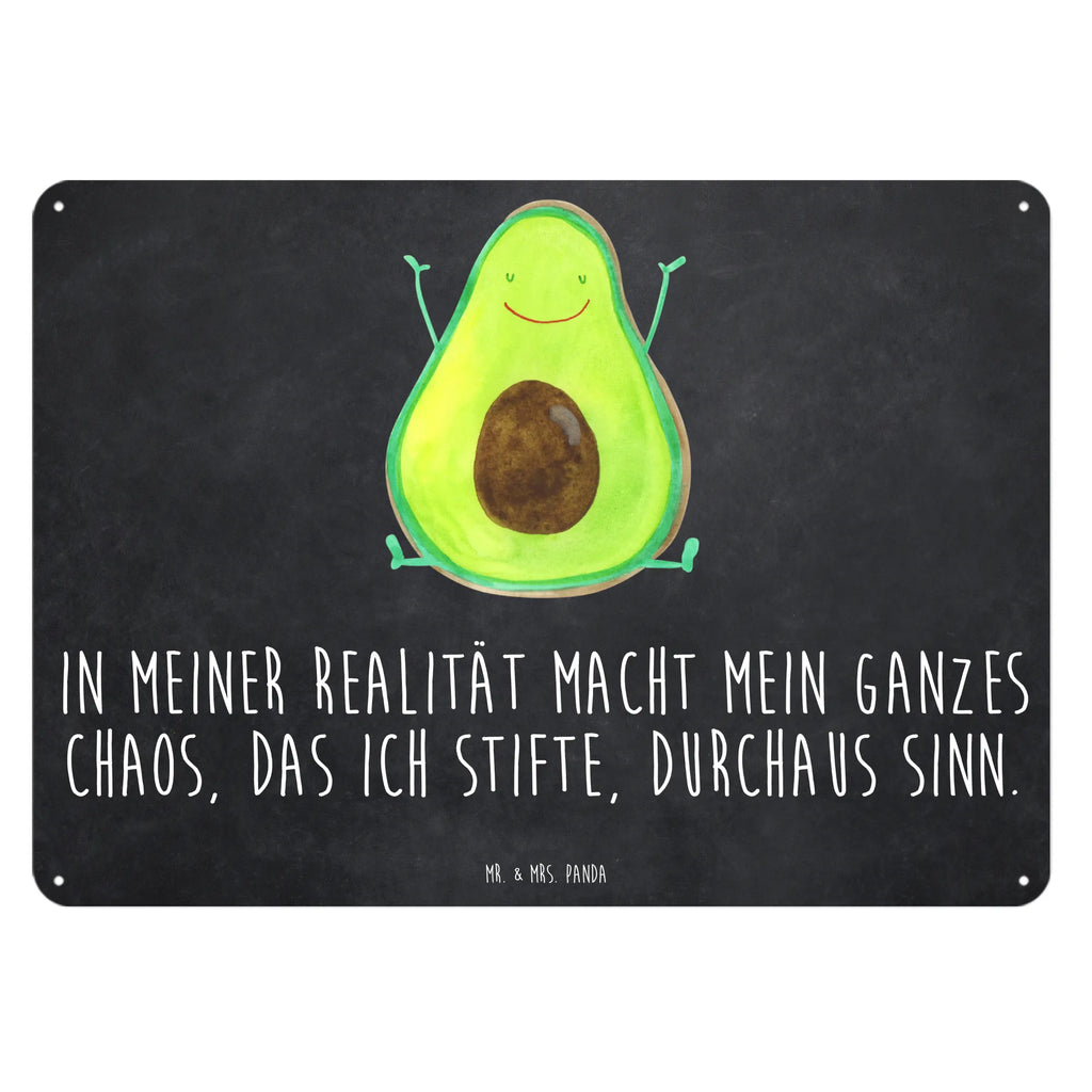 Blechschild Avocado Glücklich Blechschild, Metallschild, Geschenk Schild, Schild, Magnet-Metall-Schild, Deko Schild, Wandschild, Wand-Dekoration, Türschild, Avocado, Veggie, Vegan, Gesund, Chaos