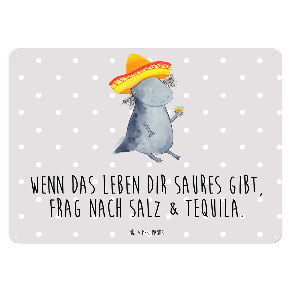 Blechschild Axolotl Tequila Blechschild, Metallschild, Geschenk Schild, Schild, Magnet-Metall-Schild, Deko Schild, Wandschild, Wand-Dekoration, Türschild, Axolotl, Molch, Mexico, Mexiko, Sombrero, Zitrone, Tequila, Motivation, Spruch, Schwanzlurch, Lurch, Lurche, Axolot, Feuerdrache, Feuersalamander