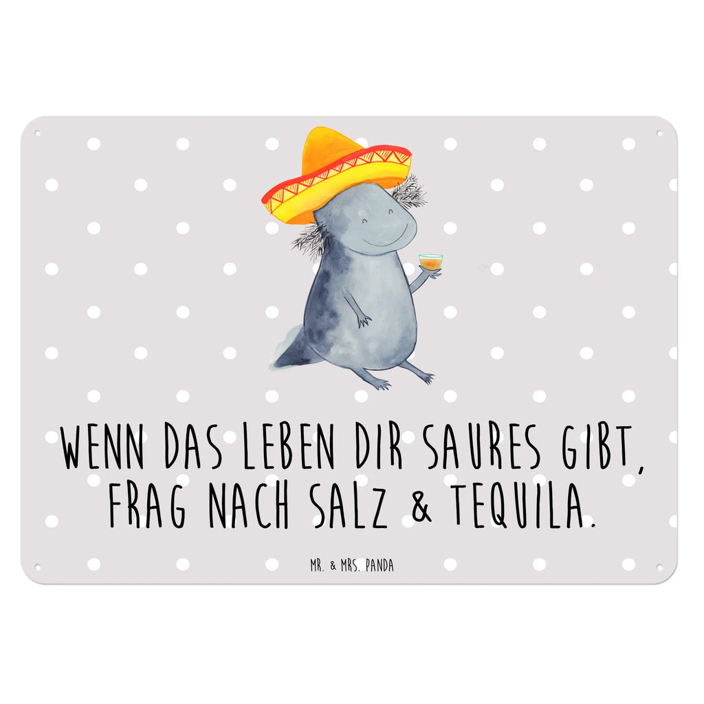 Blechschild Axolotl Tequila Blechschild, Metallschild, Geschenk Schild, Schild, Magnet-Metall-Schild, Deko Schild, Wandschild, Wand-Dekoration, Türschild, Axolotl, Molch, Mexico, Mexiko, Sombrero, Zitrone, Tequila, Motivation, Spruch, Schwanzlurch, Lurch, Lurche, Axolot, Feuerdrache, Feuersalamander