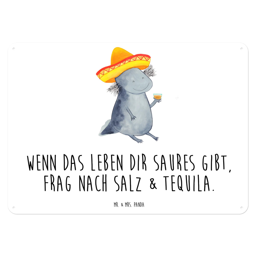 Blechschild Axolotl Tequila Blechschild, Metallschild, Geschenk Schild, Schild, Magnet-Metall-Schild, Deko Schild, Wandschild, Wand-Dekoration, Türschild, Axolotl, Molch, Mexico, Mexiko, Sombrero, Zitrone, Tequila, Motivation, Spruch, Schwanzlurch, Lurch, Lurche, Axolot, Feuerdrache, Feuersalamander