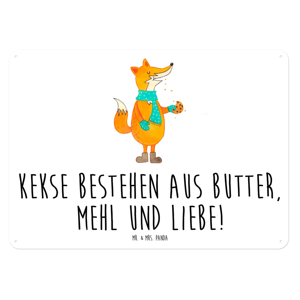 Blechschild Fuchs Keks Blechschild, Metallschild, Geschenk Schild, Schild, Magnet-Metall-Schild, Deko Schild, Wandschild, Wand-Dekoration, Türschild, Fuchs, Füchse, Backen Spruch, Kekse, Winter, Weihnachtszeit, Plätzchen, Liebe, Küche Deko