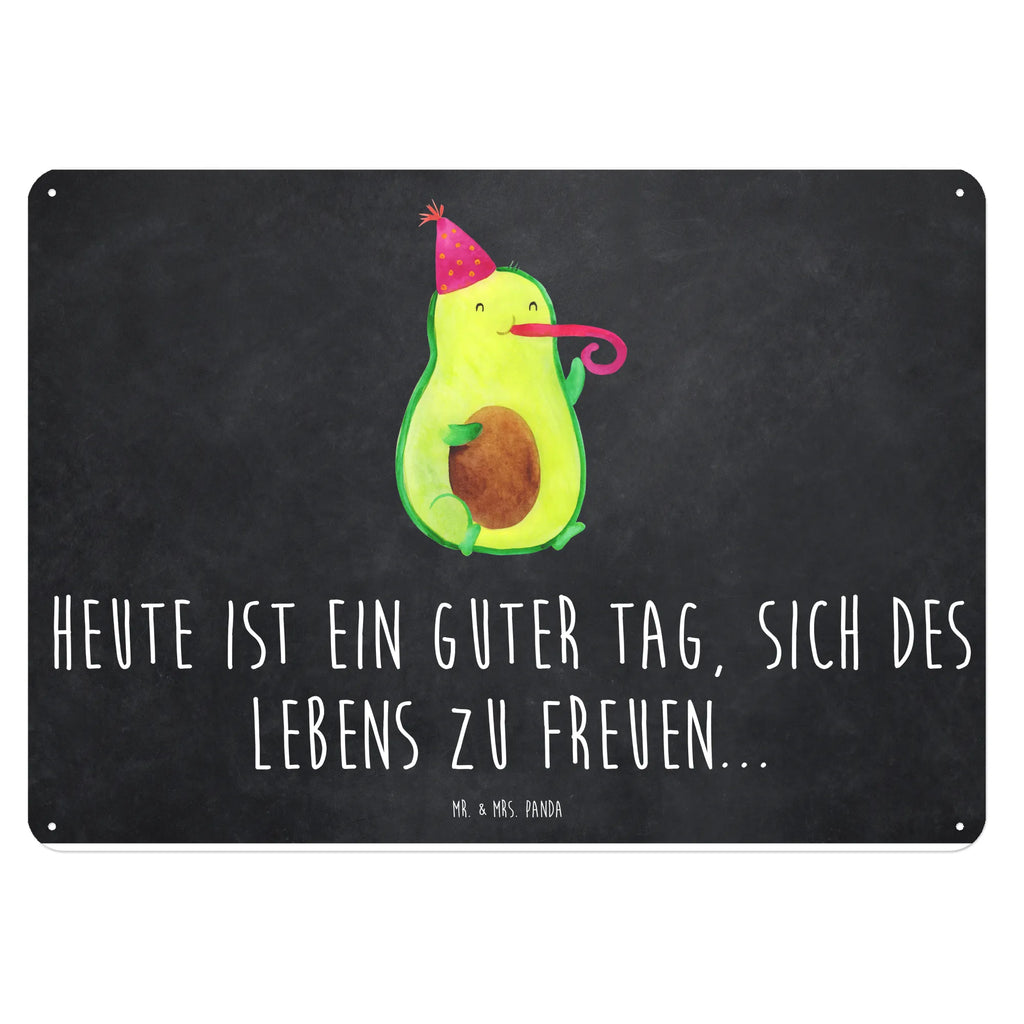 Blechschild Avocado Feier Blechschild, Metallschild, Geschenk Schild, Schild, Magnet-Metall-Schild, Deko Schild, Wandschild, Wand-Dekoration, Türschild, Avocado, Veggie, Vegan, Gesund, Party, Feierlichkeit, Feier, Fete, Geburtstag, Gute Laune, Tröte