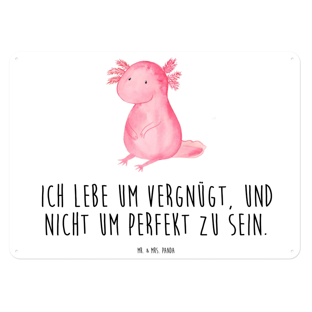 Blechschild Axolotl null Blechschild, Metallschild, Geschenk Schild, Schild, Magnet-Metall-Schild, Deko Schild, Wandschild, Wand-Dekoration, Türschild, Axolotl, Molch, Axolot, vergnügt, fröhlich, zufrieden, Lebensstil, Weisheit, Lebensweisheit, Liebe, Freundin