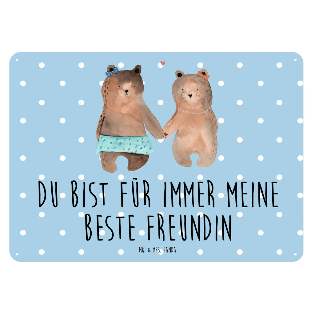 Blechschild Bär Freundin Blechschild, Metallschild, Geschenk Schild, Schild, Magnet-Metall-Schild, Deko Schild, Wandschild, Wand-Dekoration, Türschild, Bär, Teddy, Teddybär, Bär Freundin Beste Freund Liebe Liebesbeweis Verliebt Kumpel Kumpeliene