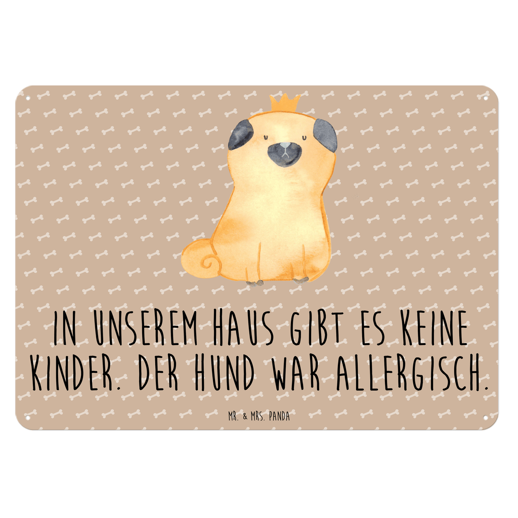 Blechschild Mops Krone Blechschild, Metallschild, Geschenk Schild, Schild, Magnet-Metall-Schild, Deko Schild, Wandschild, Wand-Dekoration, Türschild, Hund, Hundemotiv, Haustier, Hunderasse, Tierliebhaber, Hundebesitzer, Sprüche, Mops, allergisch, kinderlos, Hausregel, Hundebesitzer. Spruch, lustig