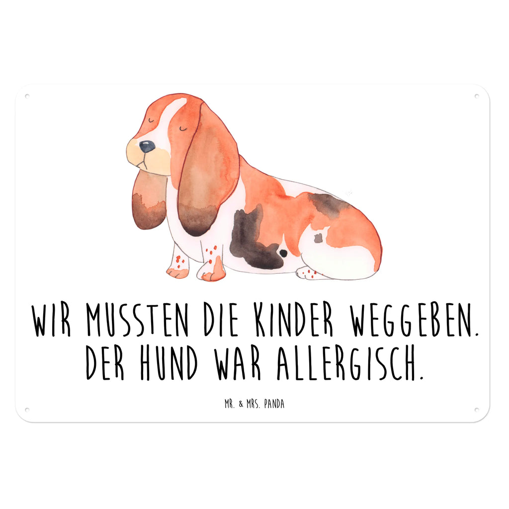 Blechschild Hund Basset Hound Blechschild, Metallschild, Geschenk Schild, Schild, Magnet-Metall-Schild, Deko Schild, Wandschild, Wand-Dekoration, Türschild, Hund, Hundemotiv, Haustier, Hunderasse, Tierliebhaber, Hundebesitzer, Sprüche, Basset Hound, Basset, Hundeliebe, kinderlos