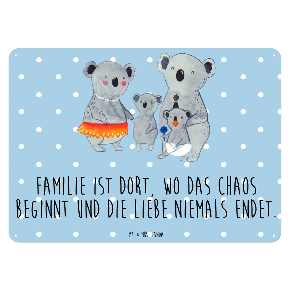 Blechschild Koala Familie Blechschild, Metallschild, Geschenk Schild, Schild, Magnet-Metall-Schild, Deko Schild, Wandschild, Wand-Dekoration, Türschild, Familie, Vatertag, Muttertag, Bruder, Schwester, Mama, Papa, Oma, Opa, Koala, Koalas, Family, Kinder, Geschwister, Familienleben