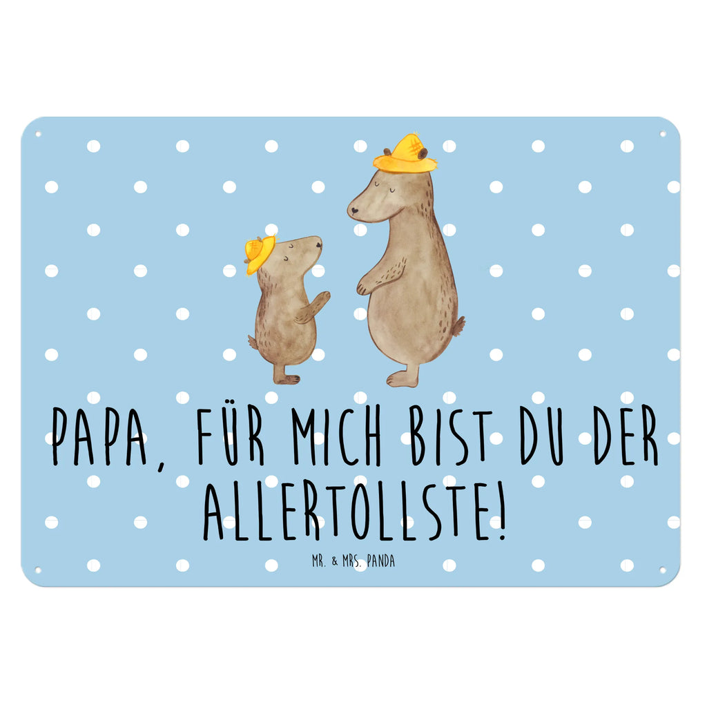 Blechschild Bären mit Hut Blechschild, Metallschild, Geschenk Schild, Schild, Magnet-Metall-Schild, Deko Schild, Wandschild, Wand-Dekoration, Türschild, Familie, Vatertag, Muttertag, Bruder, Schwester, Mama, Papa, Oma, Opa, Bär, Bären, Vater, Papi, Paps, Dad, Daddy, Lieblingsmensch, Sohn, Söhne, Kind, Kinder, Vater-Sohn, Family, Vorbild