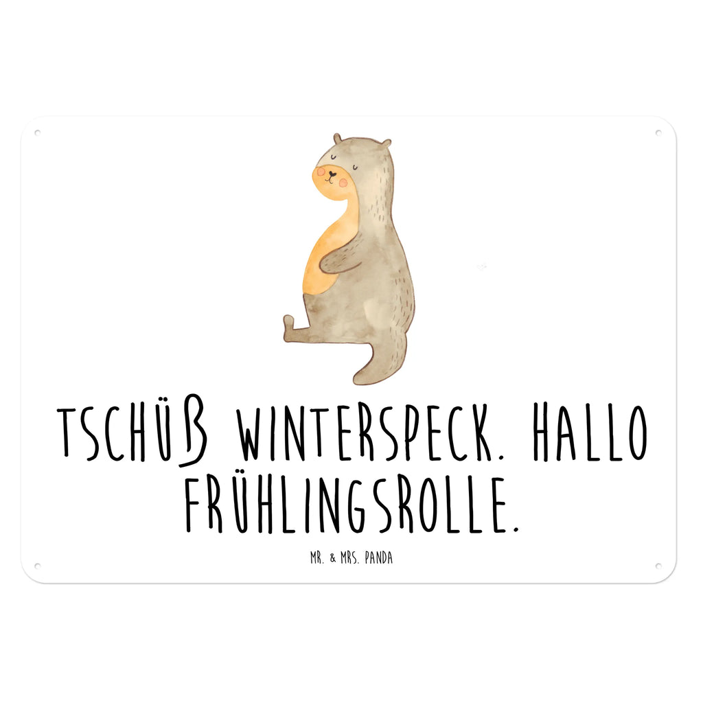 Blechschild Otter Bauch Blechschild, Metallschild, Geschenk Schild, Schild, Magnet-Metall-Schild, Deko Schild, Wandschild, Wand-Dekoration, Türschild, Otter, Fischotter, Seeotter, Otter Seeotter See Otter