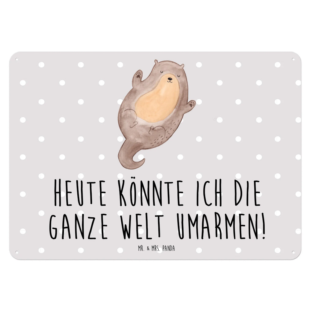 Blechschild Otter Umarmen Blechschild, Metallschild, Geschenk Schild, Schild, Magnet-Metall-Schild, Deko Schild, Wandschild, Wand-Dekoration, Türschild, Otter, Fischotter, Seeotter, Otter Seeotter See Otter