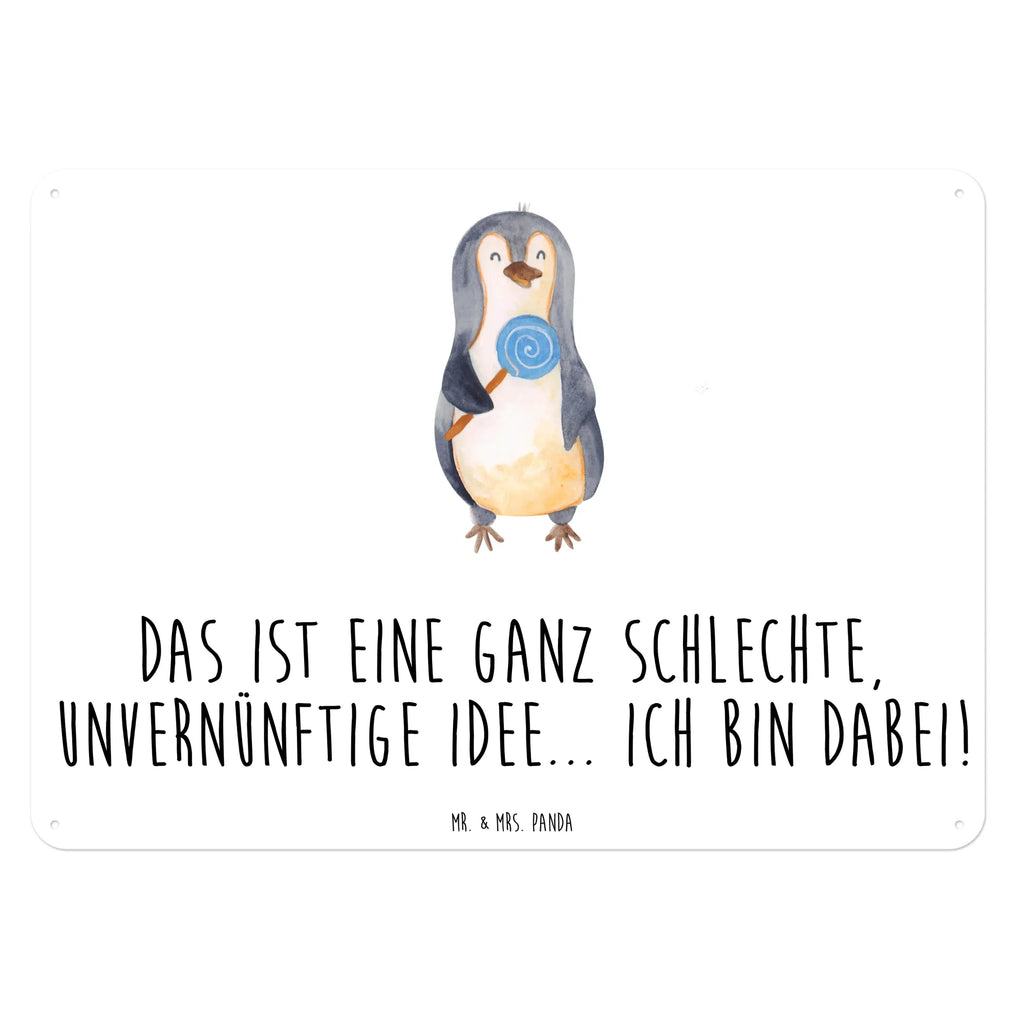 Blechschild Pinguin Lolli Blechschild, Metallschild, Geschenk Schild, Schild, Magnet-Metall-Schild, Deko Schild, Wandschild, Wand-Dekoration, Türschild, Pinguin, Pinguine, Lolli, Süßigkeiten, Blödsinn, Spruch, Rebell, Gauner, Ganove, Rabauke