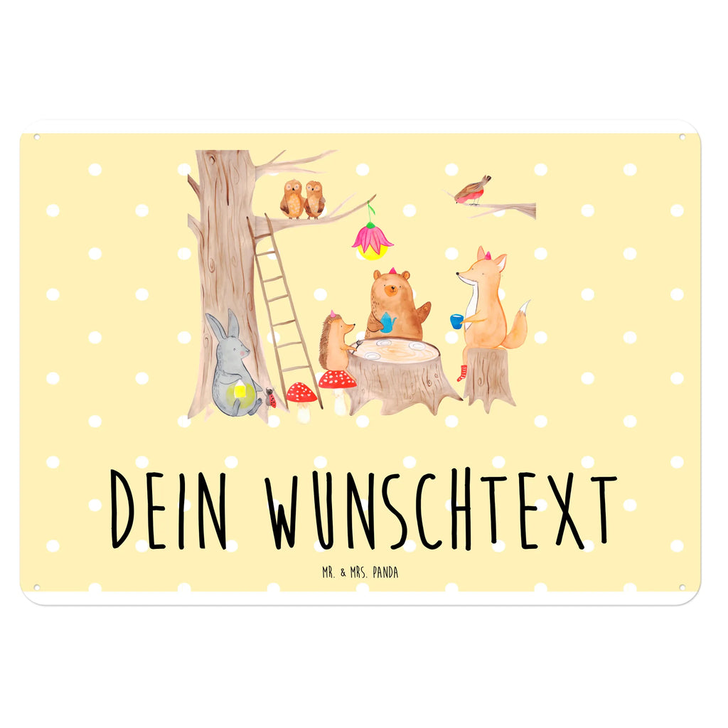 Personalisiertes Blechschild Waldtiere Picknick Blechschild, Metallschild, Geschenk Schild, Schild, Magnet-Metall-Schild, Deko Schild, Wandschild, Wand-Dekoration, Türschild, Tiermotive, Gute Laune, lustige Sprüche, Tiere, Waldtiere, Picknick, Wald, Fuchs, Hase, Igel, Maus, Eichhörnchen