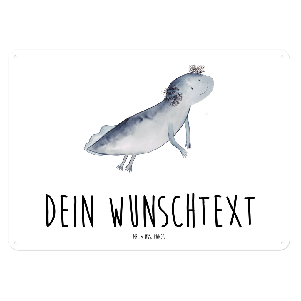 Personalisiertes Blechschild Axolotl Schwimmen Blechschild, Metallschild, Geschenk Schild, Schild, Magnet-Metall-Schild, Deko Schild, Wandschild, Wand-Dekoration, Türschild, Axolotl, Molch, Axolot, Schwanzlurch, Lurch, Lurche, Problem, Probleme, Lösungen, Motivation