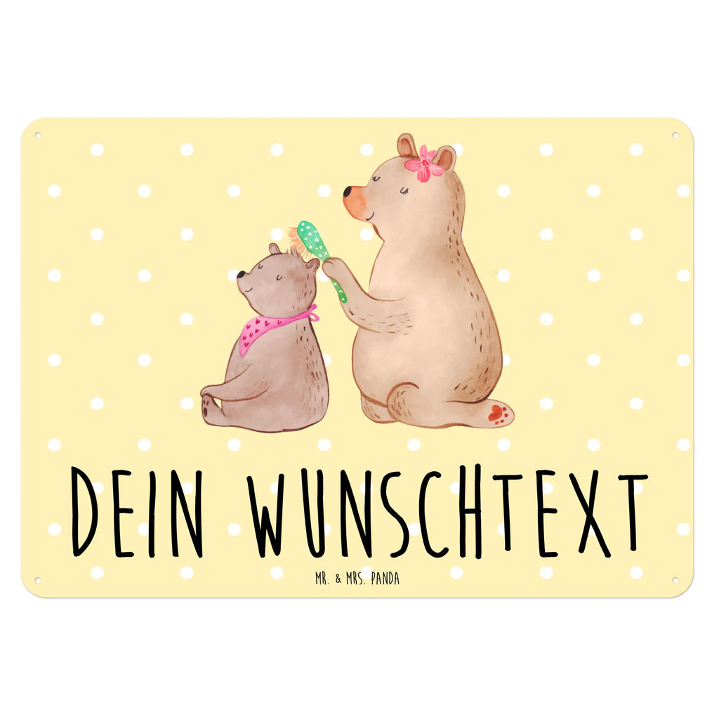 Personalisiertes Blechschild Bär Kind Blechschild, Metallschild, Geschenk Schild, Schild, Magnet-Metall-Schild, Deko Schild, Wandschild, Wand-Dekoration, Türschild, Familie, Vatertag, Muttertag, Bruder, Schwester, Mama, Papa, Oma, Opa, Geschenk, Mutti, Mutter