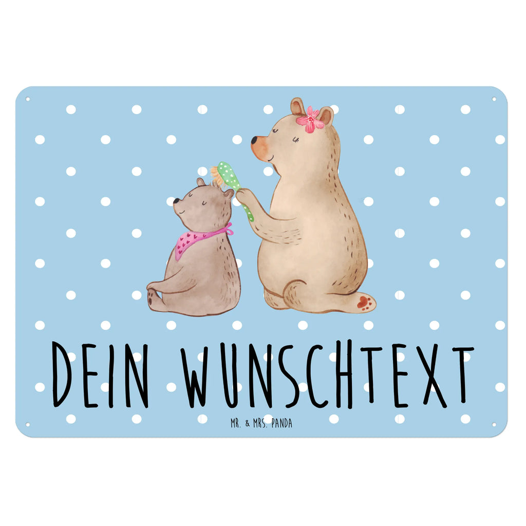 Personalisiertes Blechschild Bär Kind Blechschild, Metallschild, Geschenk Schild, Schild, Magnet-Metall-Schild, Deko Schild, Wandschild, Wand-Dekoration, Türschild, Familie, Vatertag, Muttertag, Bruder, Schwester, Mama, Papa, Oma, Opa, Geschenk, Mutti, Mutter