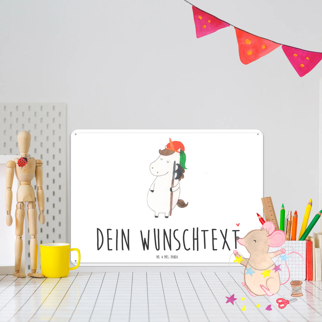 Personalisiertes Blechschild Einhorn Junge Blechschild, Metallschild, Geschenk Schild, Schild, Magnet-Metall-Schild, Deko Schild, Wandschild, Wand-Dekoration, Türschild, Einhorn, Einhörner, Einhorn Deko, Pegasus, Unicorn, Bube, Mittelalter