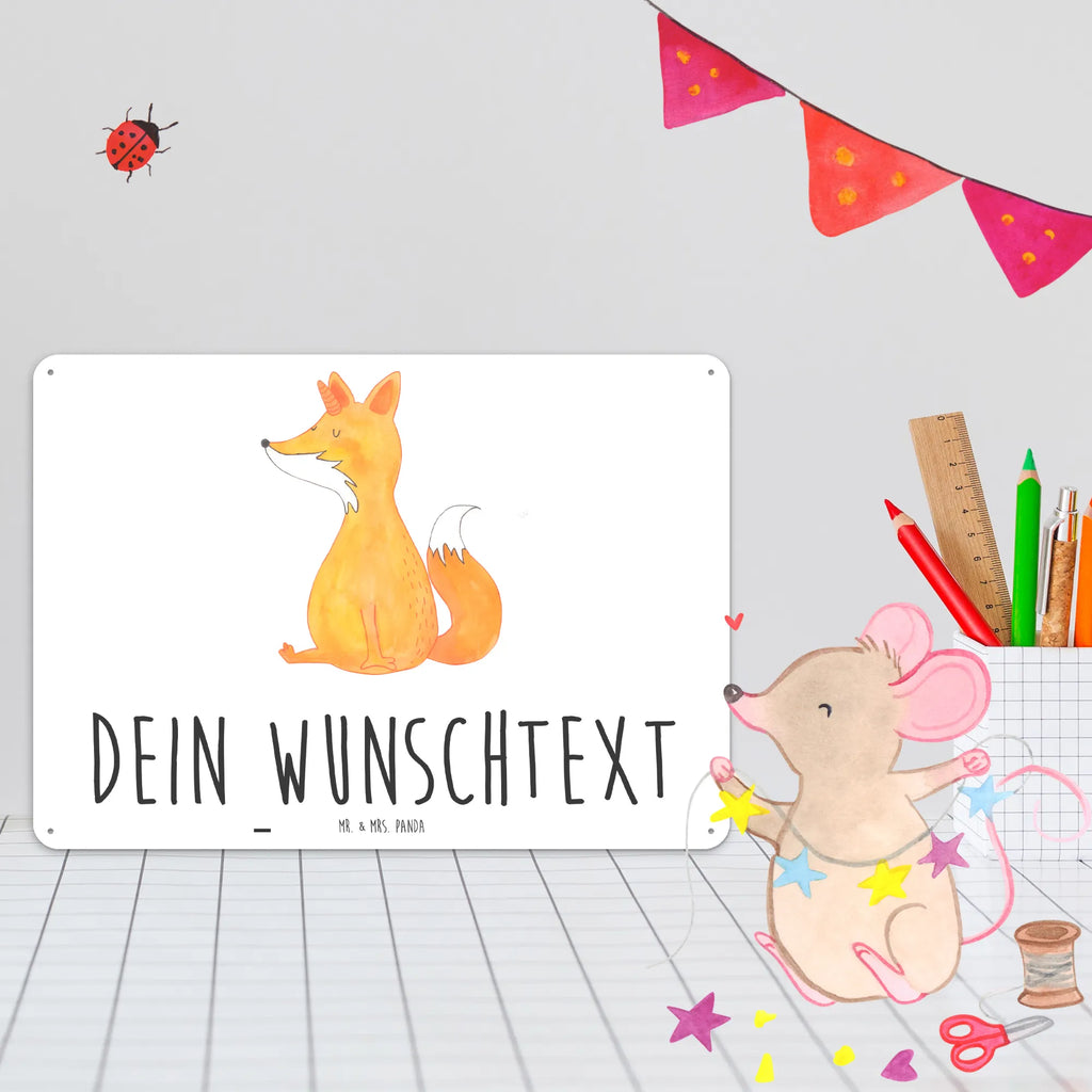 Personalisiertes Blechschild Einhorn Wunsch Blechschild, Metallschild, Geschenk Schild, Schild, Magnet-Metall-Schild, Deko Schild, Wandschild, Wand-Dekoration, Türschild, Einhorn, Einhörner, Einhorn Deko, Pegasus, Unicorn, Fuchs, Unicorns, Fuchshörnchen, Fuchshorn, Foxycorn, Füchse