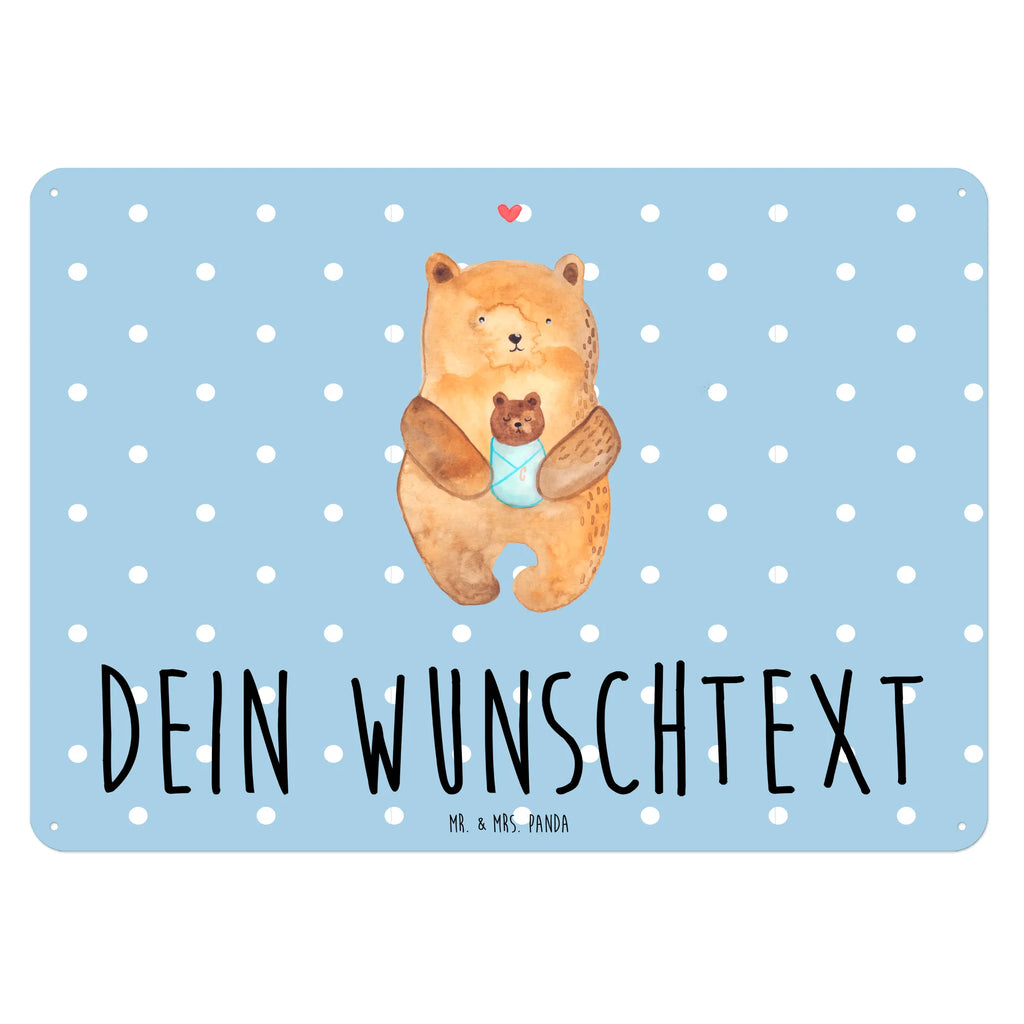 Personalisiertes Blechschild Bär Baby Blechschild, Metallschild, Geschenk Schild, Schild, Magnet-Metall-Schild, Deko Schild, Wandschild, Wand-Dekoration, Türschild, Bär, Teddy, Teddybär, Eltern, Mutter, Baby, Taufe, Geburt, Nichte, Neffe, Enkel, Enkelin, Täufling, Geburtstag, Glückwunsch