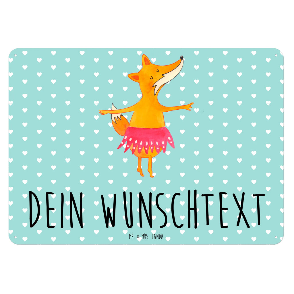 Personalisiertes Blechschild Fuchs Ballerina Blechschild, Metallschild, Geschenk Schild, Schild, Magnet-Metall-Schild, Deko Schild, Wandschild, Wand-Dekoration, Türschild, Fuchs, Fuchs Spruch, Füchse, Füchsin, Ballerina, Ballett, Tänzerin, Tanzen, Party, Einladung, Geburtstag