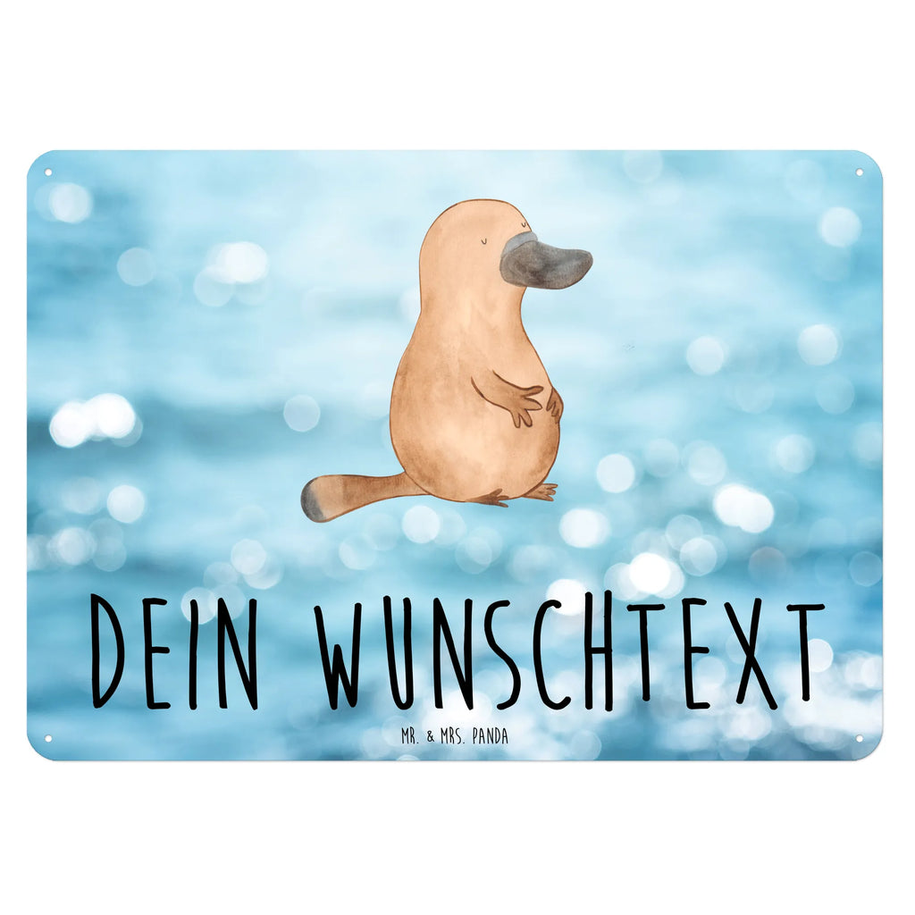 Personalisiertes Blechschild Schnabeltier mutig Blechschild, Metallschild, Geschenk Schild, Schild, Magnet-Metall-Schild, Deko Schild, Wandschild, Wand-Dekoration, Türschild, Meerestiere, Meer, Urlaub, Schnabeltier, Mut, mutig, Lebensweisheit, Schnabeltiere, Motivation, Training, Büro, Arbeit, Neuanfang, Neustart, Weltreise, Raodtrip