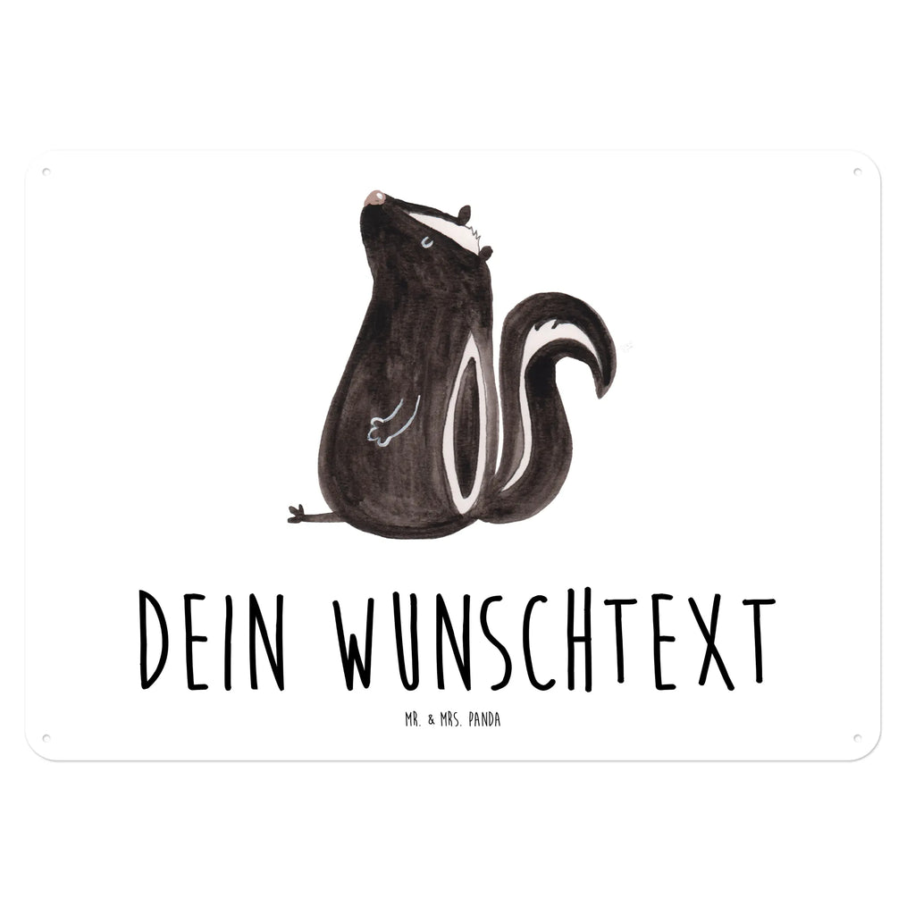 Personalisiertes Blechschild Stinktier Sitzen Blechschild, Metallschild, Geschenk Schild, Schild, Magnet-Metall-Schild, Deko Schild, Wandschild, Wand-Dekoration, Türschild, Stinktier, Skunk, Wildtier, Raubtier, Stinker, Stinki, Spruch, Büro, Recht, Besserwisser