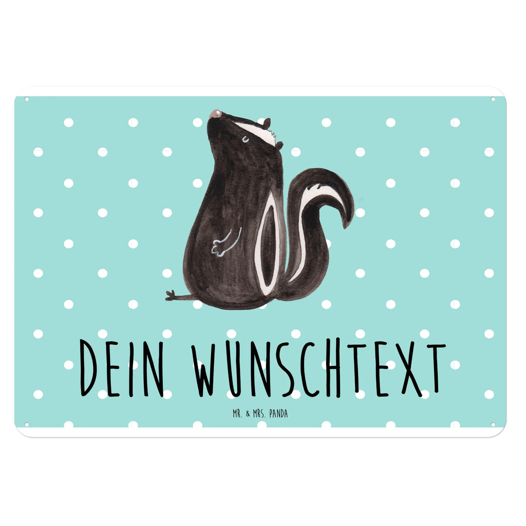 Personalisiertes Blechschild Stinktier Sitzen Blechschild, Metallschild, Geschenk Schild, Schild, Magnet-Metall-Schild, Deko Schild, Wandschild, Wand-Dekoration, Türschild, Stinktier, Skunk, Wildtier, Raubtier, Stinker, Stinki, Spruch, Büro, Recht, Besserwisser