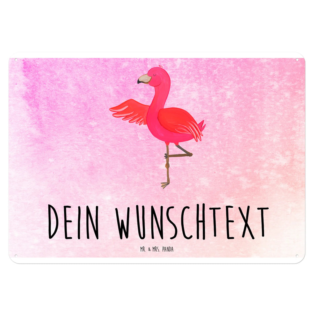 Personalisiertes Blechschild Flamingo Yoga Blechschild, Metallschild, Geschenk Schild, Schild, Magnet-Metall-Schild, Deko Schild, Wandschild, Wand-Dekoration, Türschild, Flamingo, Vogel, Yoga, Namaste, Achtsamkeit, Yoga-Übung, Entspannung, Ärger, Aufregen, Tiefenentspannung