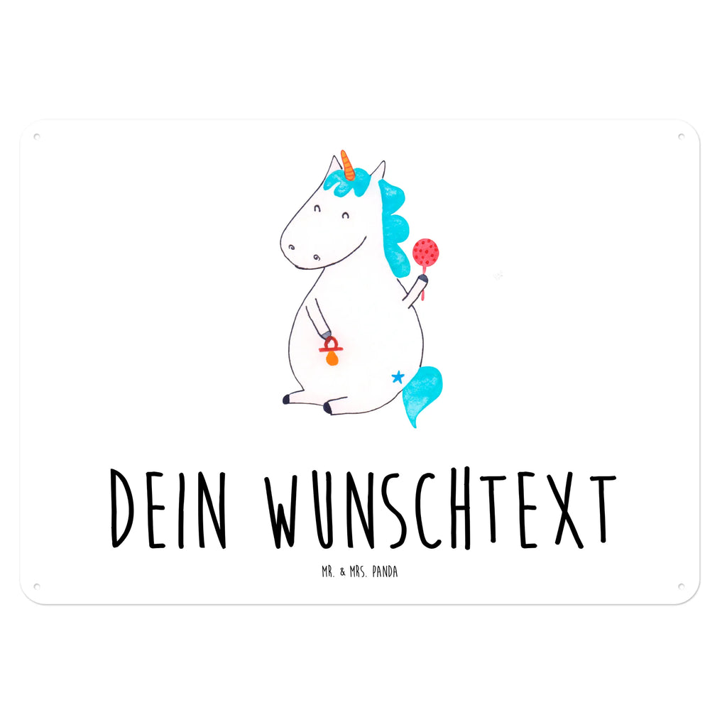 Personalisiertes Blechschild Einhorn Baby Blechschild, Metallschild, Geschenk Schild, Schild, Magnet-Metall-Schild, Deko Schild, Wandschild, Wand-Dekoration, Türschild, Einhorn, Einhörner, Einhorn Deko, Pegasus, Unicorn, Mutter, Geburt, Geburtstag, erstes Kind, Baby, Babyglück, Nachwuchs, Eltern, Party, Kind, Schnuller