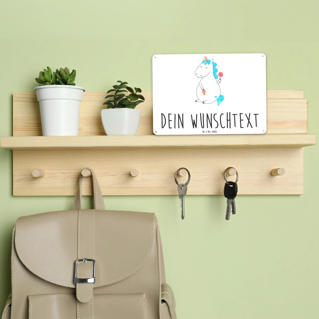 Personalisiertes Blechschild Einhorn Baby Blechschild, Metallschild, Geschenk Schild, Schild, Magnet-Metall-Schild, Deko Schild, Wandschild, Wand-Dekoration, Türschild, Einhorn, Einhörner, Einhorn Deko, Pegasus, Unicorn, Mutter, Geburt, Geburtstag, erstes Kind, Baby, Babyglück, Nachwuchs, Eltern, Party, Kind, Schnuller