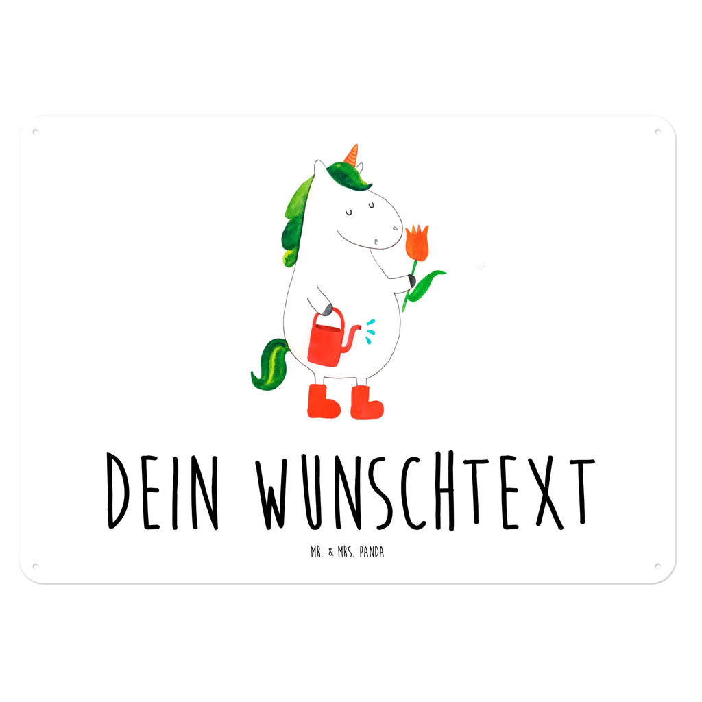 Personalisiertes Blechschild Einhorn Gärtner Blechschild, Metallschild, Geschenk Schild, Schild, Magnet-Metall-Schild, Deko Schild, Wandschild, Wand-Dekoration, Türschild, Einhorn, Einhörner, Einhorn Deko, Unicorn, Luftballon, Gießkanne, Giesskanne, Lebenslust, Freude, Blume, Freundin, Garten, Stiefel