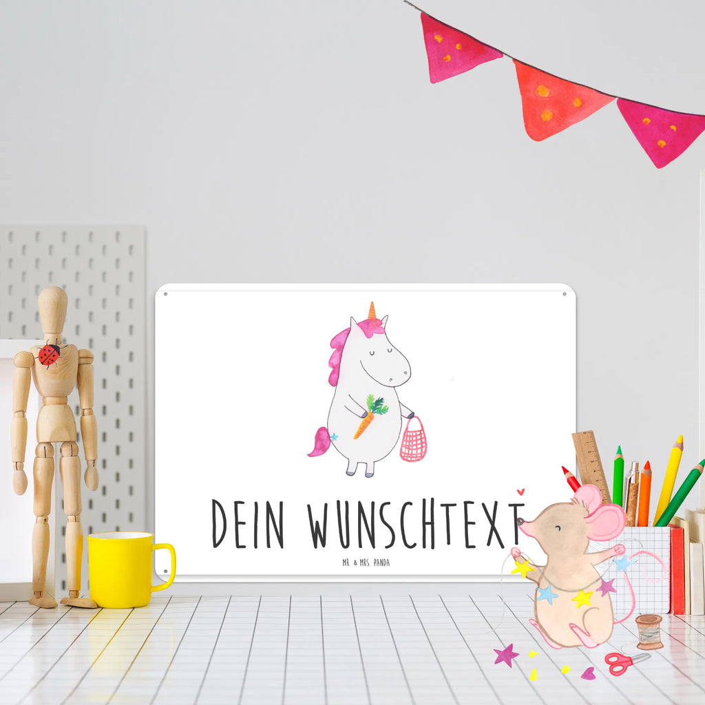 Personalisiertes Blechschild Einhorn Gemüse Blechschild, Metallschild, Geschenk Schild, Schild, Magnet-Metall-Schild, Deko Schild, Wandschild, Wand-Dekoration, Türschild, Einhorn, Einhörner, Einhorn Deko, Pegasus, Unicorn, Biomarkt, Gemüse, Wochenmarkt